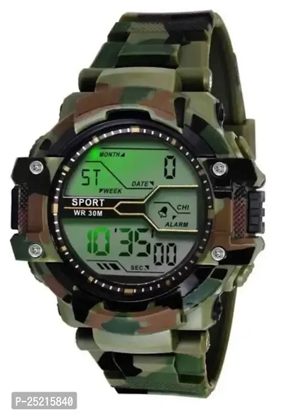 Green Scapper Green Army Sillicon LED Digital Watch for Kid's-Children's-Boy's  Girl's-4532-thumb0