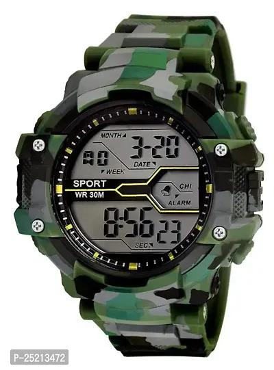 Green Scapper Green Army Sillicon LED Digital Watch for Kid's-Children's-Boy's  Girl's-4526-thumb0