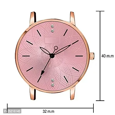 Green Scapper Luxury Pink Leather Strap Analog Watch for Women  Girls-9002-thumb4