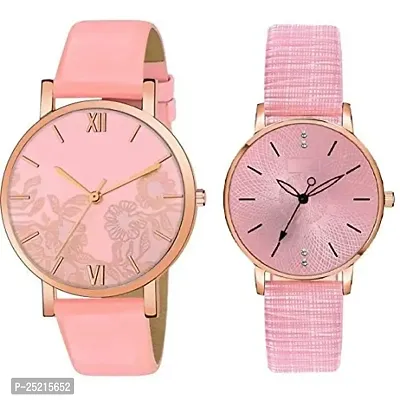 Green Scapper Multicolor Leather Strap Rich Look Designer Luxury Analog Watch for Girls Analog Watch - for Women (Pink)