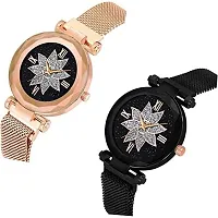 Green Scapper Black Magnet Mesh Analog Watches for Women-2069 (Multicolour)-thumb1