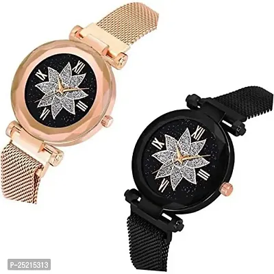 Green Scapper Black Magnet Mesh Analog Watches for Women-2069 (Multicolour)-thumb2