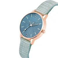 Green Scapper Luxury Blue Leather Strap Analog Watch for Women  Girls-9002 (Slight Color Change in Belt)-thumb1