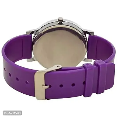 Green Scapper Multicolor Rubber Strap Peacock Watches for Girl's  Women's-6732 (Purple)-thumb3