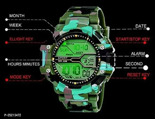 Green Scapper Green Army Sillicon LED Digital Watch for Kid's-Children's-Boy's  Girl's-4526-thumb2