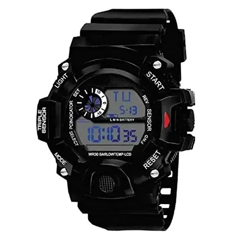 Scapper Analog Digital Quartz Men's Boys Watch with Silicone Strap KKO-5600 (Black)