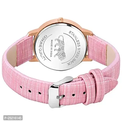 Green Scapper Luxury Pink Leather Strap Analog Watch for Women  Girls-9002-thumb3