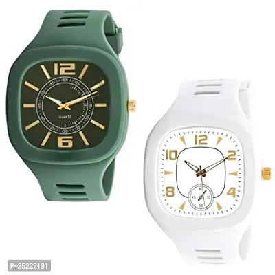 Green Scapper Multicolor Analog Pack of 2 Watch for Men-0306