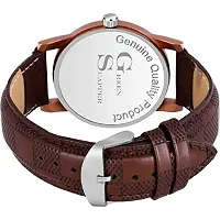 Green Scapper Multicolor Leather Strap with Bracelet Analog Watch for Men-8833 (Brown)-thumb3