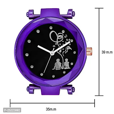 Green Scapper Presents Luxury Multicolor Butterfly Dial Magnet Strap Analog Watch for Girls or Women with Bracelet -2605 (Purple)-thumb3