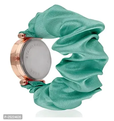 Green Scapper Luxury Ribin Scrunchie Analog Watch for Women-2526 (SkyBlue)-thumb2