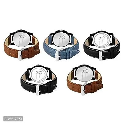 Green Scapper Multicolor Leather Strap Analog Watch Pack of 5 for Boys  Girls -7400-thumb3