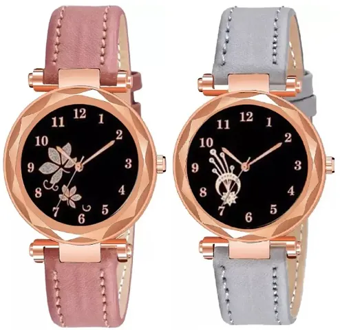 New Luxury Pack of 2 Analog Watch for Women Girls