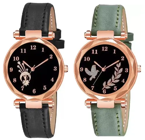 New Luxury Pack of 2 Analog Watch for Women Girls