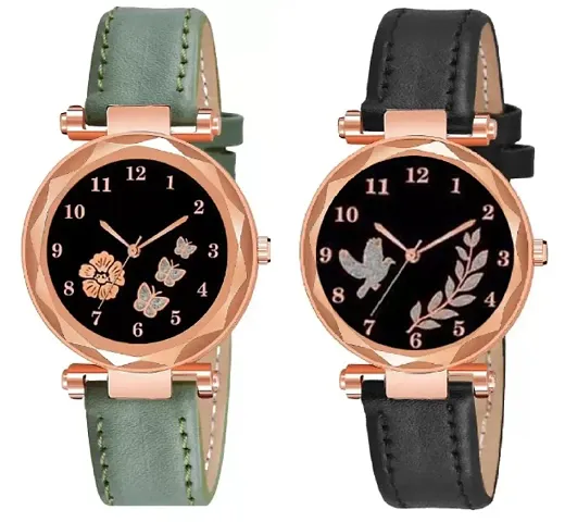 New Luxury Pack of 2 Analog Watch for Women Girls