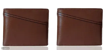 Stylish Pu Leather Solid Wallet for Men - Pack Of 2