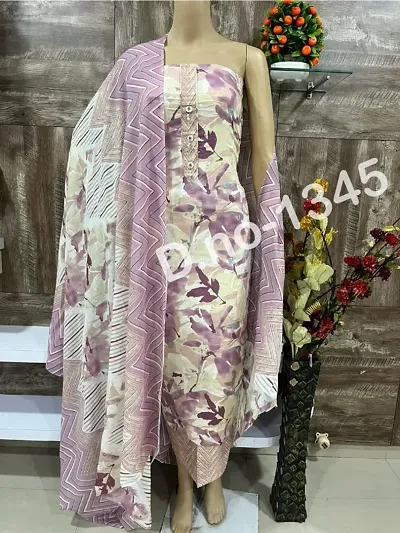 Stylish Cotton Printed Unstitched Suit