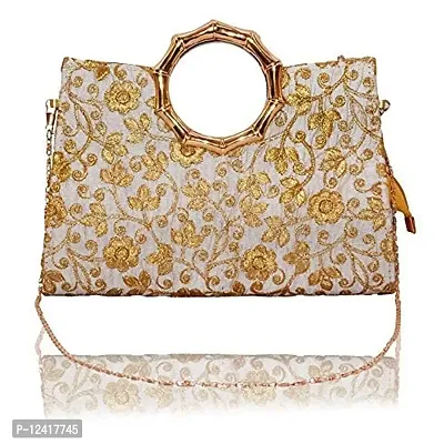 Buy Women Antic-Gold Evening Bag Online | SKU: 38-7588-28-10-Metro Shoes
