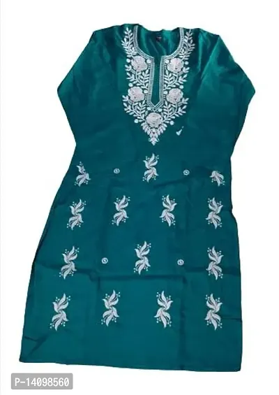 A-Line Blue  Cotton Kurta For Women