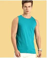 Stylish Multicoloured Polyester Sleeveless Gym Vest For Men Pack Of 2-thumb1