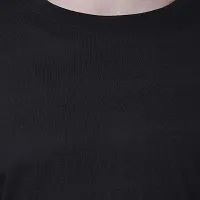 Stylish Black Polyester Solid Round Neck Tees For Men-thumb3