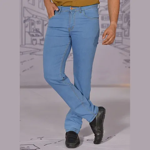 Regular Slim Fit Cotton Spandex  Men's Jeans