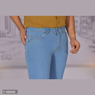 Light Blue Slim Fit Men's Jeans-thumb2