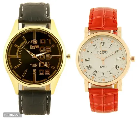 Combo of Men's  Women's Multicoloured Analog Watches-thumb0