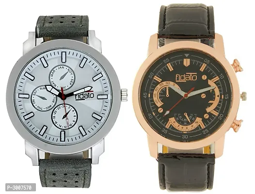 Combo of Men's PU Strap Multicoloured Analog Watches-thumb0