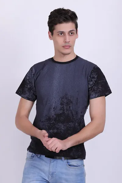 Men's Printed Cotton Round Neck T Shirt
