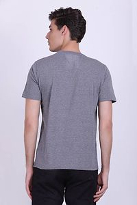 Men's Grey Cotton Printed Round Neck Tees-thumb4