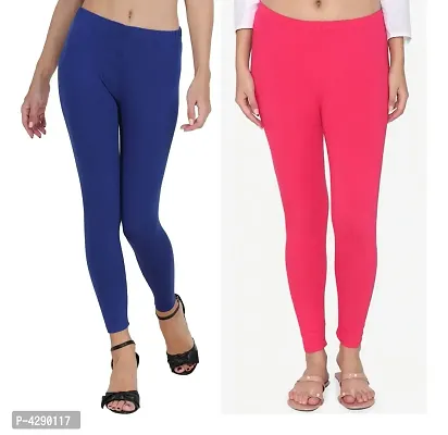 Buy Stylish Cotton Lycra Multicoloured Ankle Leggings Combo ( Pack Of 2 )  Online In India At Discounted Prices