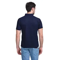 Stylish Navy Blue Polyester Polos For Men-thumb1