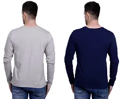 Men's Multicoloured Cotton Blend Colourblocked Round Neck Tees (Pack of 2)-thumb1