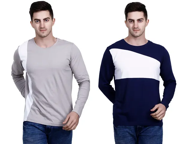 Men's Cotton Blend Full Sleeve T Shirt pack of 2