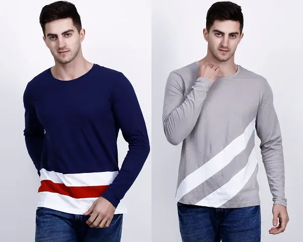 Men's Cotton Blend Full Sleeve T Shirt pack of 2