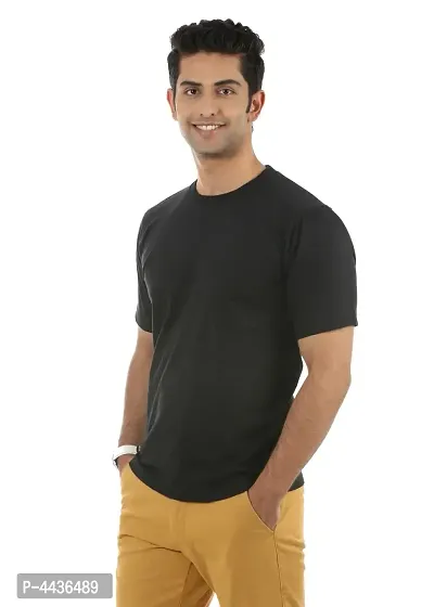 Men's Multicoloured Cotton Blend Solid Round Neck Tees (Pack of 5)-thumb3