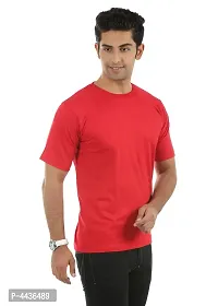 Men's Multicoloured Cotton Blend Solid Round Neck Tees (Pack of 5)-thumb1