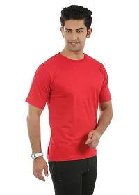 Men's Multicoloured Polyester Solid Round Neck Tees (Pack of 10)-thumb1