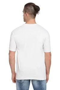 Stylish White Polyester Solid Short Sleeves Round Neck Tees For Men-thumb3