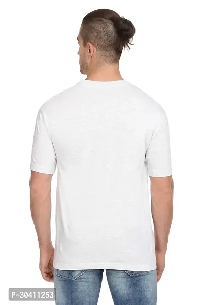 Stylish White Polyester Solid Short Sleeves Round Neck Tees For Men-thumb4