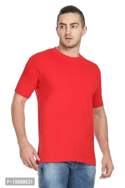 Urban Style Half Sleeves Round Neck T-Shirt (Large) Red-thumb3