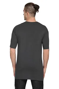 Stylish Black Polyester Solid Short Sleeves Round Neck Tees For Men-thumb2