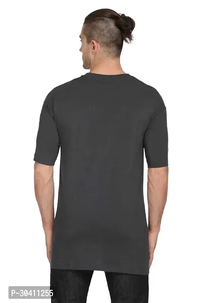 Stylish Black Polyester Solid Short Sleeves Round Neck Tees For Men-thumb3