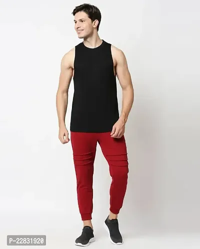 Stylish Black Polyester Sleeveless Gym Vest For Men-thumb5