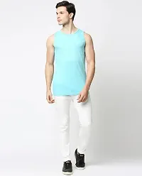 Stylish Multicoloured Polyester Sleeveless Gym Vest For Men Pack Of 3-thumb3