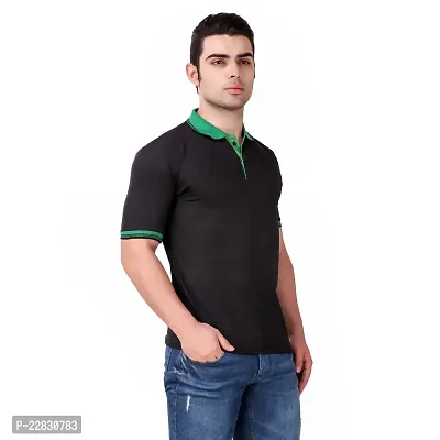 Stylish Black Polyester Polos For Men-thumb3