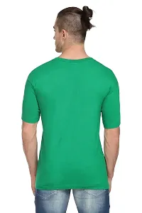 Stylish Green Polyester Solid Short Sleeves Round Neck Tees For Men-thumb2