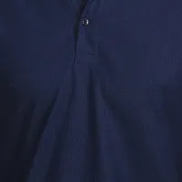 Stylish Navy Blue Polyester Polos For Men-thumb3