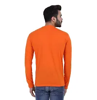 Stylish Orange Polyester Solid Round Neck Tees For Men-thumb1